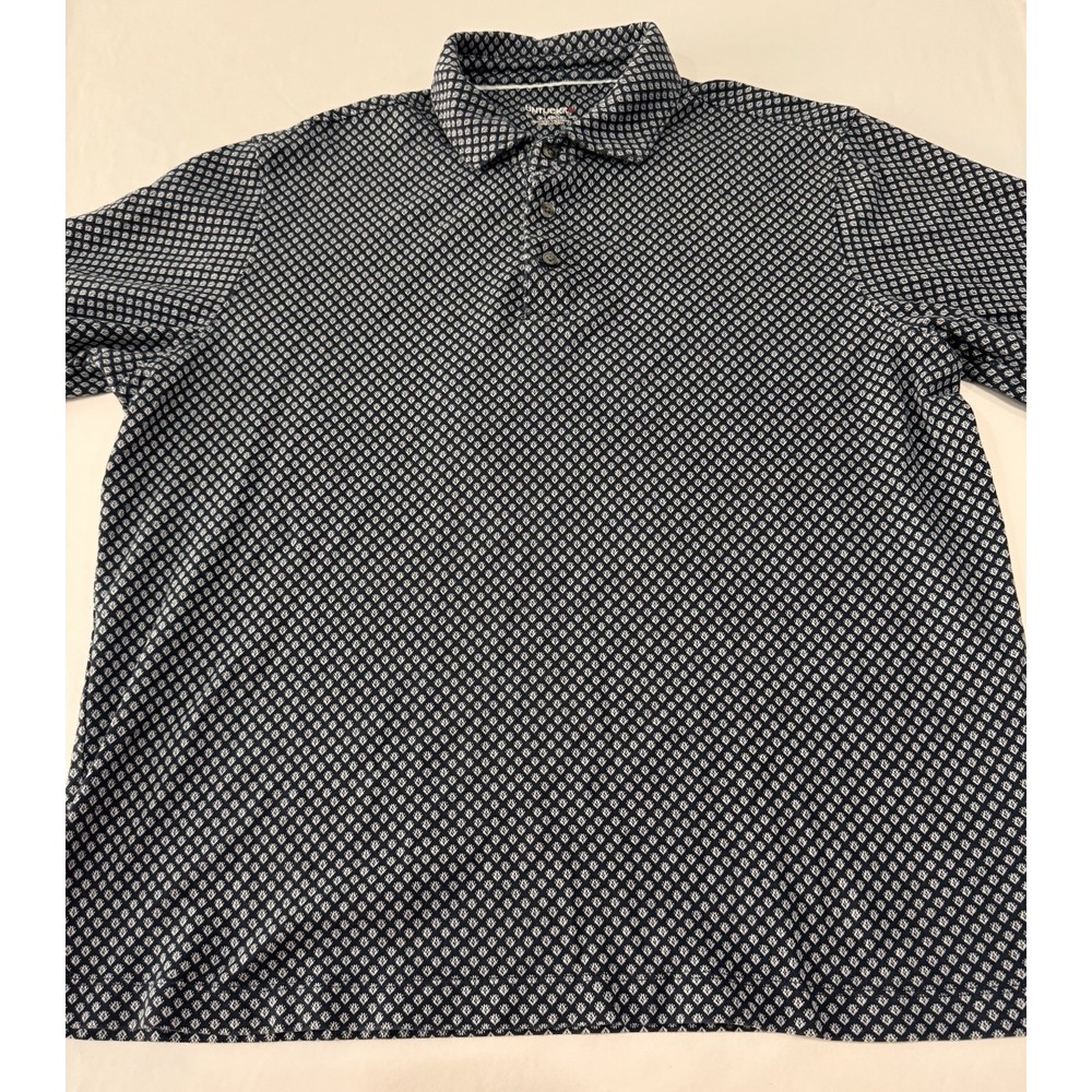 UNTUCKit Tayo Polo Men's XL Navy White Geometric 100% Cotton